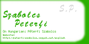 szabolcs peterfi business card